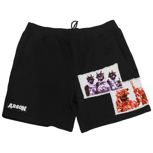 Black "Militia" Patch Shorts